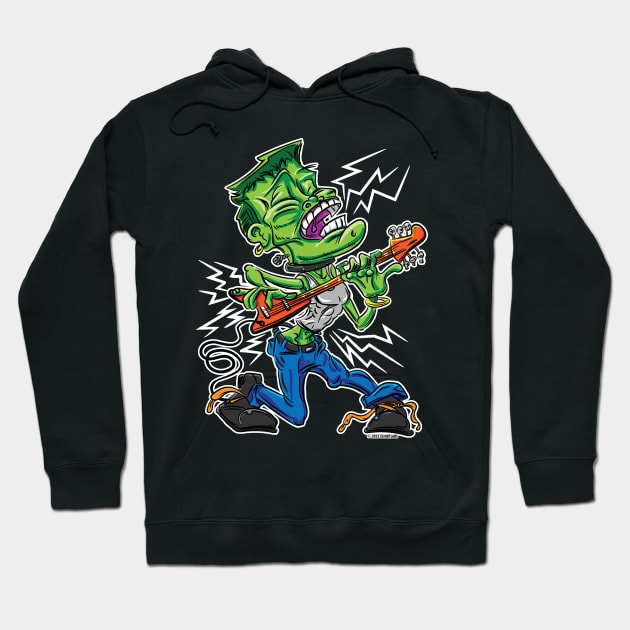 Frankenstein's Monster on Electric Guitar Hoodie by eShirtLabs